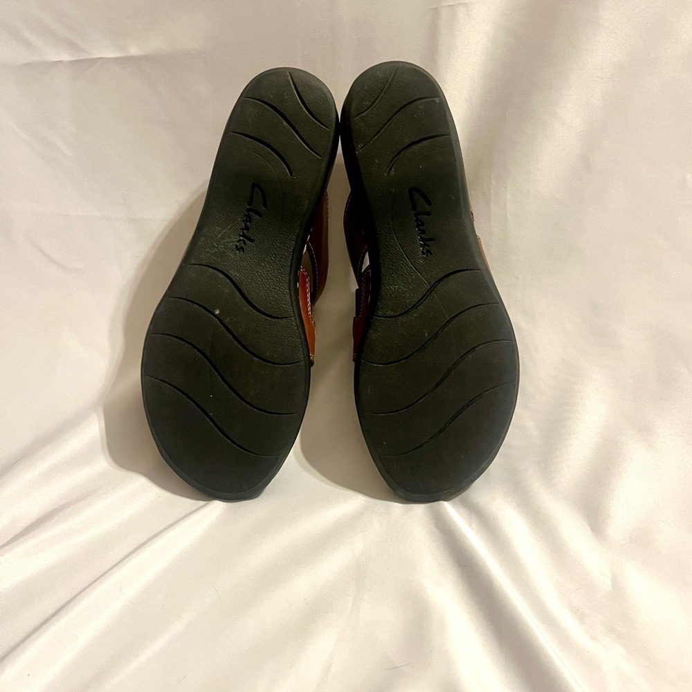 Clark’s Collection sandals, Leisa Higley Slide Brown Leather Womens Size 8.5 - Picture 8 of 9